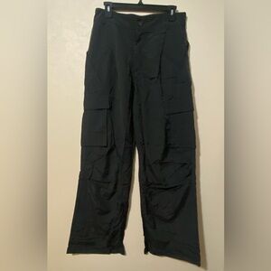 Halara Mid Rise Button Zipper Wide Leg Casual Cargo Pants Med Tall NWT